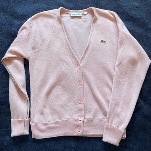 Lacoste Women's Pink Cardigan Sweater